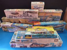 A collection of Airfix and Revell kits to include Revell Queen Mary,