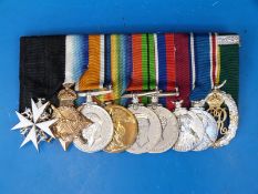 A set of medals awarded to E P Butler, comprising Order of St John, 1914-15 Star, 1914-18 medal,