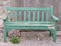 A painted teak bench