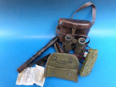 A cased pair of WW1 Voigtlander Braunschweig Mod 08 field glasses,