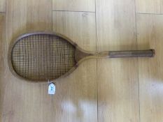 A near flat top tennis racquets 'Club' impressed to frame