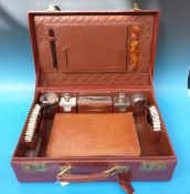 A 1950's gentleman's travelling dressing case