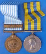 A pair of Korean medals, one stamped 22165726 TPR. T.G.