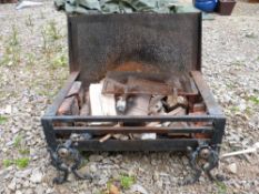 A cast iron fire grate
