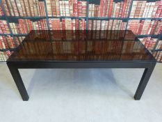 A John Lewis Japanese style lacquered dining table (95 x 181 x 75cm)