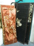 A quantity of sections of Oriental room divider screens