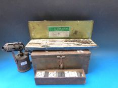 Bone dominoes, die and tap set,