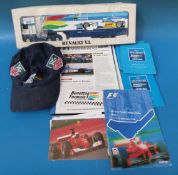 A Benetton Formula 1 racing team lorry, Benetton cap,