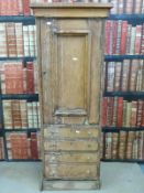 A floor-standing cabinet with cupboard to top and four drawers below (W48 x D29 x L129cm)