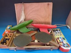 A quantity of vintage games, includes table tennis,