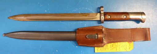 A Czech VZ-24 bayonet and scabbard 46 stamped on frog stud for year of manufacturer,