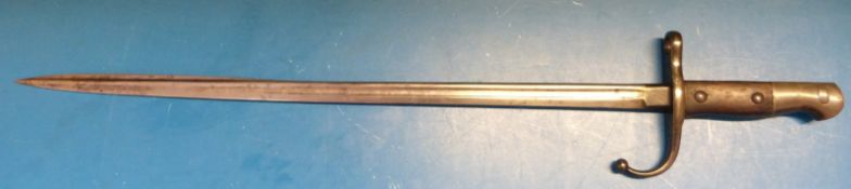 An early 20thC M1903 Turkish Mauser spear-point bayonet, 52.