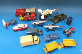 Eleven Corgi Toys diecast model vehicles to include a Rice's pony trailer with pony 102 in original