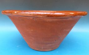 A glazed Victorian terracotta large washbowl