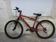 A red Apollo 'Feud' mountain bike