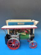 A Mamod TE1A traction engine c1960 with water level plug and poppet construction with box and