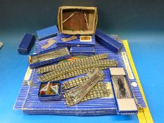 A collection of Hornby Dublo 00 gauge accessories and track to include turntable, points,
