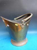 Two copper coal buckets,