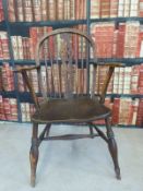 An elm seated elbow chair