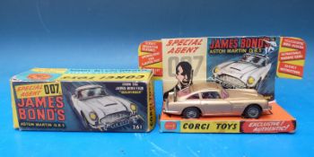 Corgi Toys diecast model James Bond special agent 007 Aston Martin DB5 from the film Goldfinger,
