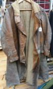 A full length leather flying coat WWI era,