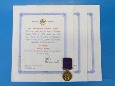 A Rhodesian Meritous Conduct Medal with certificate and commendation awarded to 23783 Constable