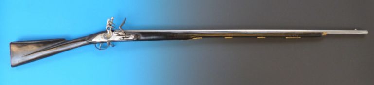 An East India Company flintlock musket with elephant and crown cypher and 'Warrantee' to the lock