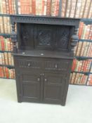 A small painted court cupboard (W80 x D45 x H127cm)