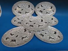 Eight Ridgway Pottery oval plates in the Homemaker pattern