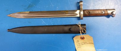 An Austrian M95 knife bayonet made for the Mannlicher model 1895 rifle made by Osterreichishe