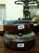 Two 19thC mahogany footstools