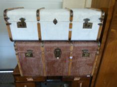 Two vintage ash-bound trunks