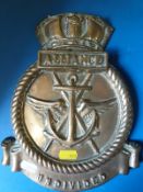 An HMS Alliance brass tampion (height 25cm)