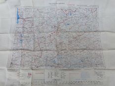 A WW2 silk escapers' map of North West Europe