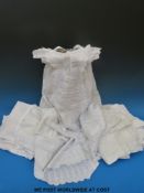 Collection of late 19thC / 20thC christening gowns also embroidered linen,