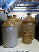 Three stoneware cider flagons with names for L.Price, Nailsworth; F.