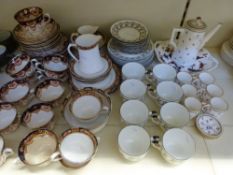 Two Royal Albert blue and gilt tea services together with a Paragon tea set and a Minton coffee set