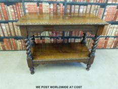 A 19thC / 20thC carved oak two-tier buffet (l106 x d52 x h84)