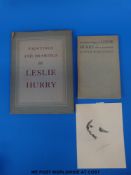 Leslie Hurry (1909-1978) signed ink sketch of a female head and two biographies on the artist