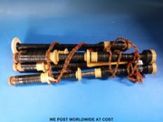 An incomplete 'set' of Highland bagpipes
