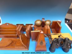 A late 19th / early 20thC metronome together with a set of Prinz 10x50 binoculars,