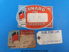 A folder of shipping labels to include Cunard, Union Castle, BEA,