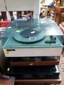 Three 1970s record players (smoked perspex lidded variety) including a Beogram 1000 by Bang &