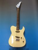 A six string Westone Clipper series electric guitar in ivory coloured finish together with a three