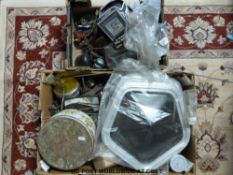 A quantity of motoring spares to include Mini speedo, electrical parts,