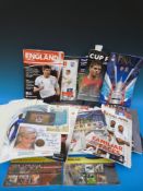 A collection of ephemera to include a football cup final programmes with tickets,