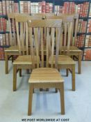 A set of six oak / ash dining chairs,