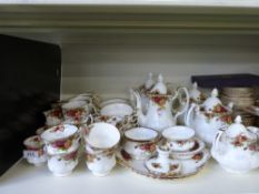 A predominantly eight place setting Royal Albert Old Country Roses dinner, tea,
