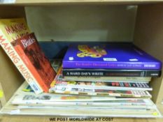 A small group of books relating to Beatles music and lyrics together with Beatles related magazines
