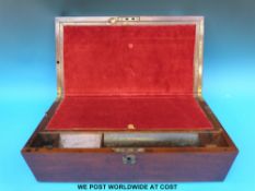 A 19thC mahogany writing slope with drawer to lower section